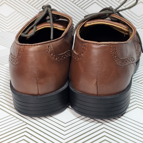 Drew Men\'s Brown Leather Orthopedic Shoes Clayton Oxford Wingtip Size 8.5 6E. main image 5